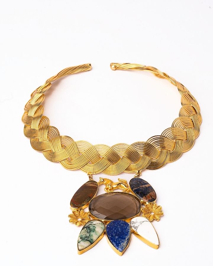 Gold Dusted Statement Husli-Women's fashion jewellery online 