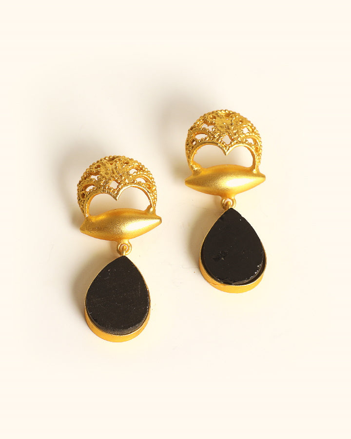 Black Agate Earring With Bracelet-women's fashion jewellery online 