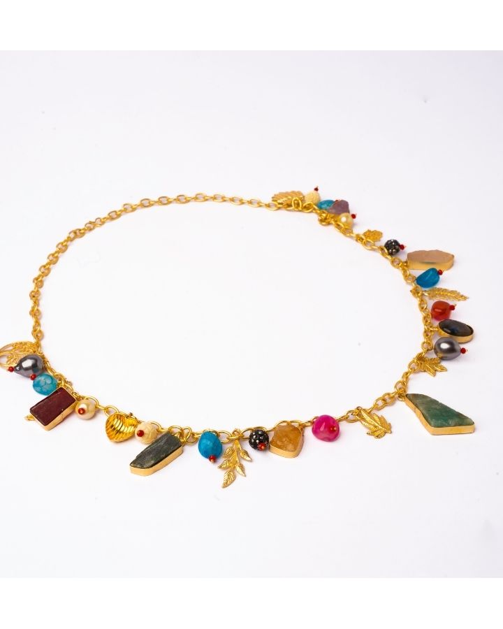 Terra Multi Colour Stone Chain-Women's fashion jewellery online 