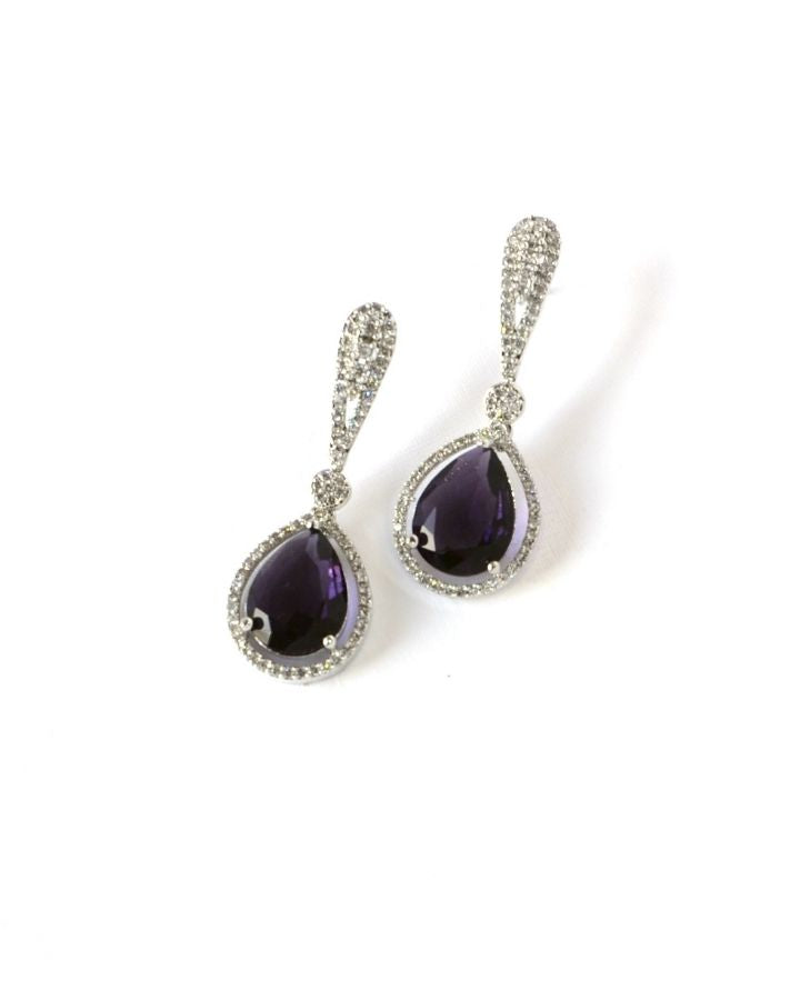 Amethyst Crystal Earrings-Women's fashion jewellery online