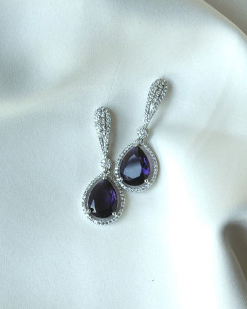 Amethyst Crystal Earrings-Women's fashion jewellery online 