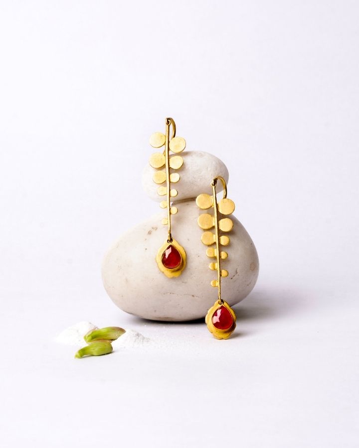 Dull Gold Plated Earrings