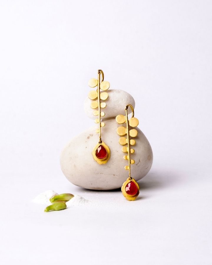 Dull Gold Plated Earrings-Women's fashion jewellery online 