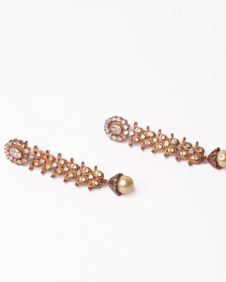 Rose Gold Zircon Earrings-Women's fashion jewellery online 