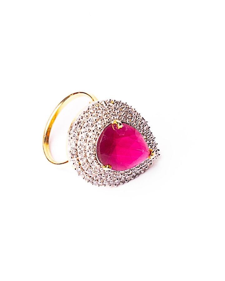 Ruby Zircon Ring-Women's fashion jewellery online 