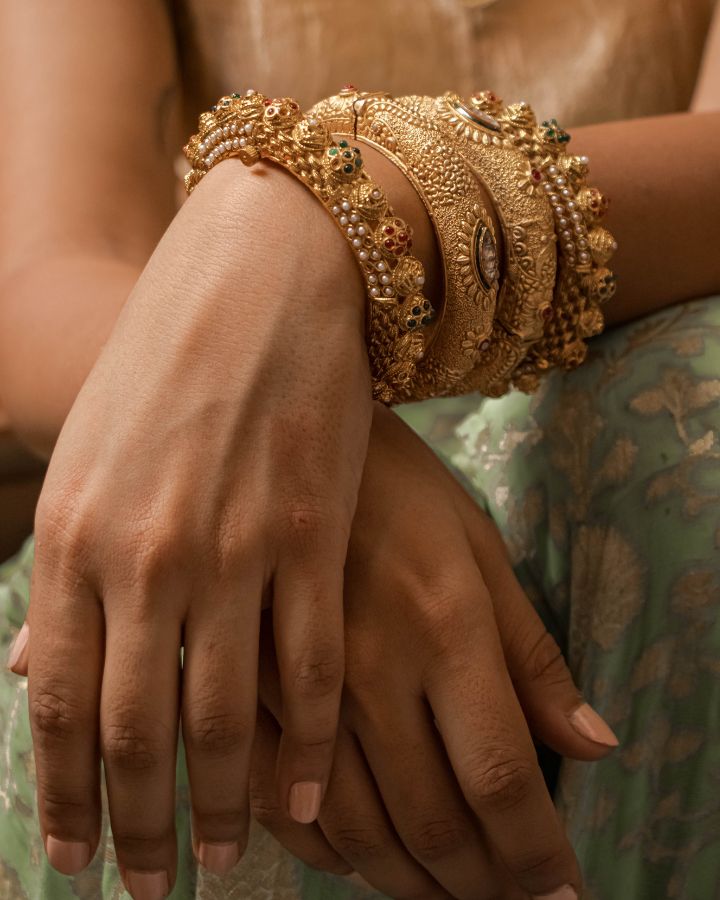 Gold Bridal Kada-Women's fashion jewellery online