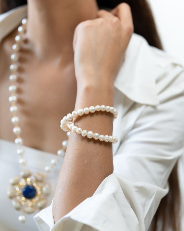 White Pearl Bracelet-Women's fashion jewellery online 