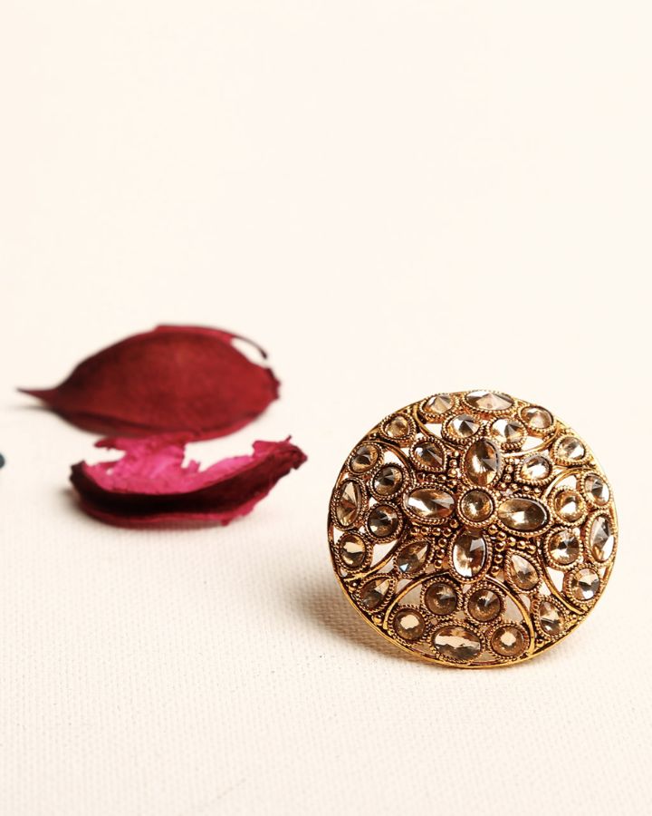 Exquisite Kundan Ring-Women's fashion jewellery online 