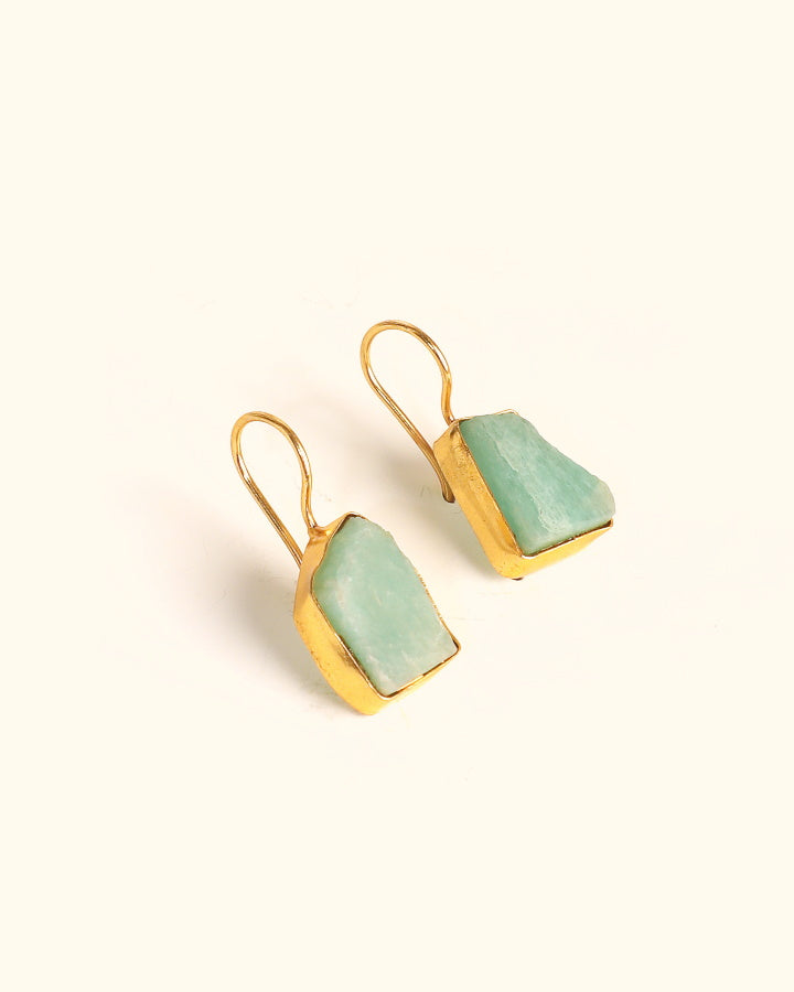 Pastel Green Agate Earrings-Women's fashion jewellery online 